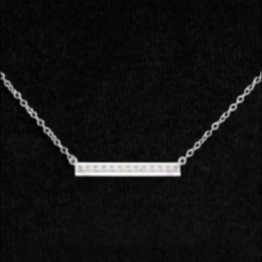 Diamond bar necklace - Picture 2 of 8